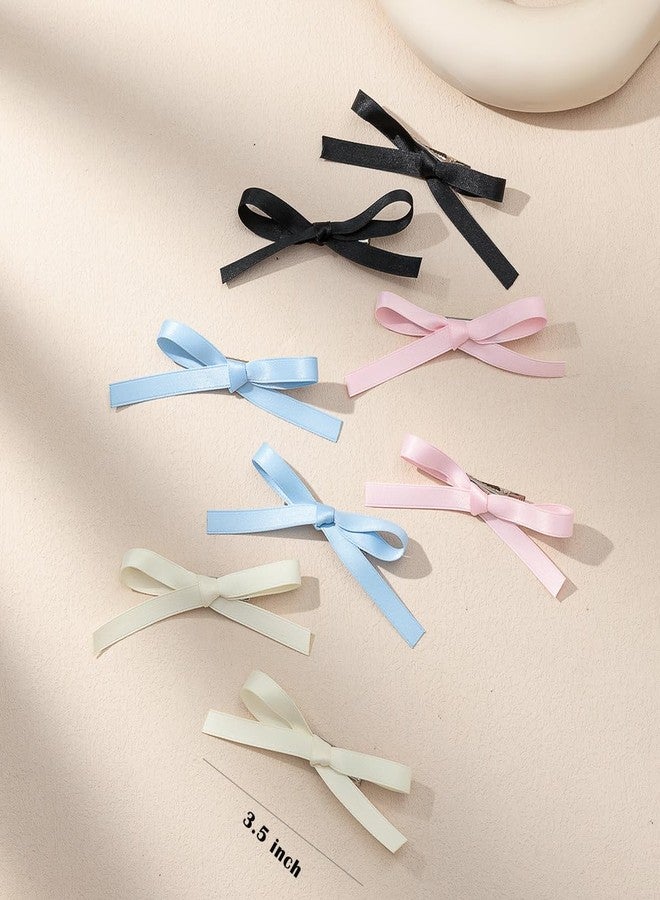 Ayesha Hair Ribbon 16PCS Bowknot Satin Bows and Claw Clips for Women, Girls, Toddlers, Thick and Fine Hair - Image 5
